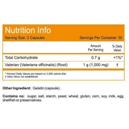 VALERIAN ROOT (ΒΑΛΕΡΙΑΝΑ) NOW FOODS 500mg 100caps ΑΓΧΟΣ